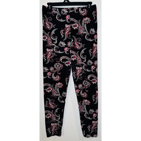 Womens Black Floral Paisley Leggings Med? - Picture 1 of 3